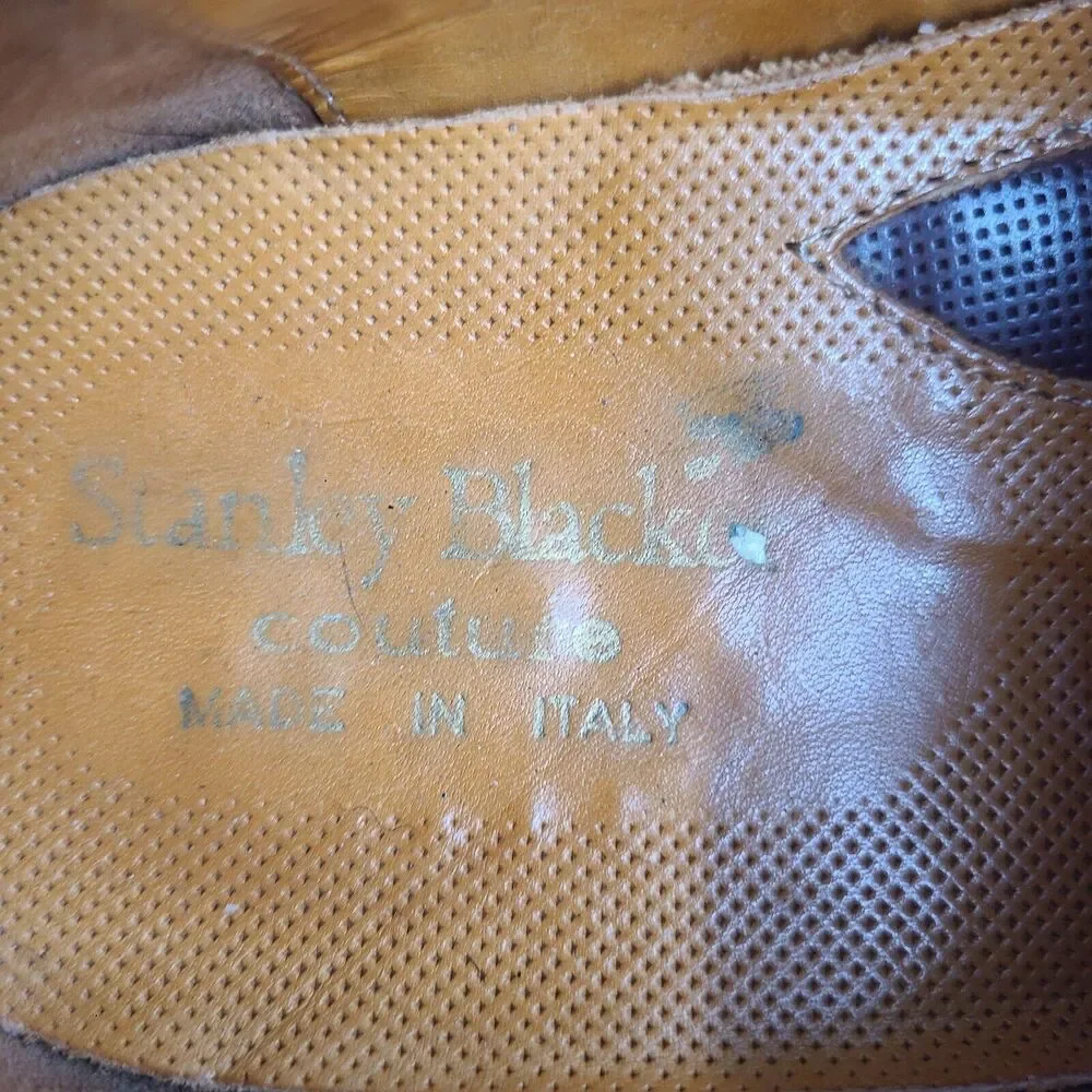 Stanley Blacker Couture Handmade Italy Dress Brown Cap Toe Oxfords 9M Style 526